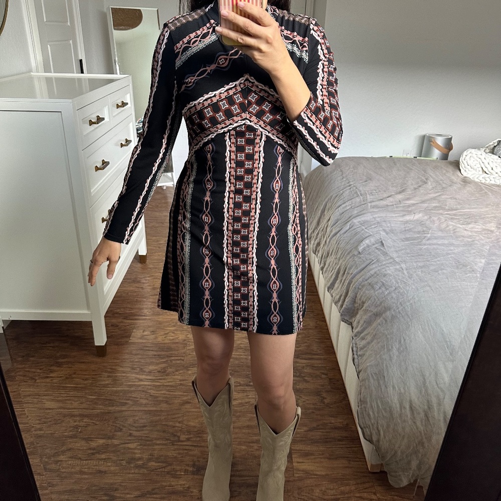 Free People Stella Printed Mini Dress Size:XS